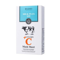Milk Plus Q10 + Vitamin C Mask Sheet (SCENTIO) - 10pcs Milk Plus Q10 + Vitamin C Mask Sheet (SCENTIO) - 10pcs