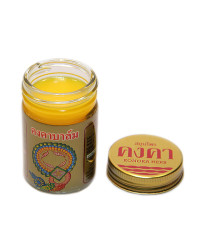 Yellow gold Thai Kong balm with ginger (Kongka herb) - 50g.