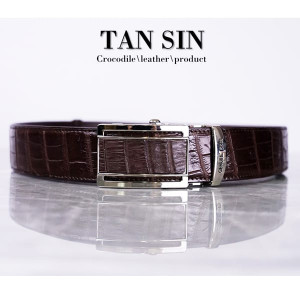 Men's Natural Crocodile Leather Brown Belt (TAN SIN) - 1.5-inch. Men's Natural Crocodile Leather Brown Belt (TAN SIN) - 1.5-inch.