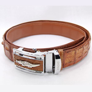 Men's Natural Crocodile Leather Belt (FINDIG) - Light Brown. Men's Natural Crocodile Leather Belt (FINDIG) - Light Brown.