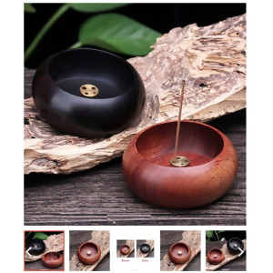 Incense Stand Thai Wood Bowl - Pair (2pcs) Incense Stand Thai Wood Bowl - Pair (2pcs)