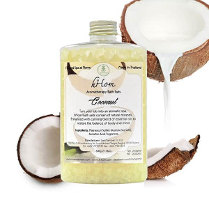 Aromatherapy salt soak Coconut scent (H-Hom) - 600g. Aromatherapy salt soak Coconut scent (H-Hom) - 600g.