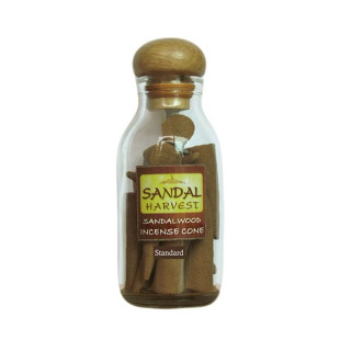 Sandalwood Incense Cone Standard 100% jars (Harvest) -40g.