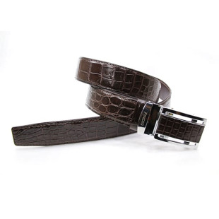 Men's Natural Crocodile Leather Belt  (FINDIG) - Brown
