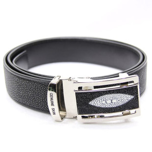Men's Natural Stingray Leather Belt (FINDIG) - Black.