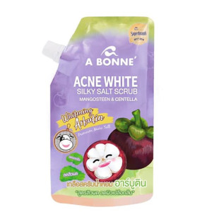 Acne White Silky Salt Scrub Mangosteen & Centella (A bonne) 350g.