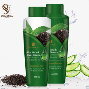 Sabunnga Herbal Aloe Vera & Sesame Shampoo & Conditioner - 250ml.
