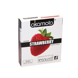 Condoms Japanese super strong with aroma of a strawberry (Okamoto) - 2 pcs.