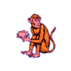 Monkey Holding Peach Brand