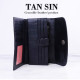 Clutch wallet made of 100% genuine crocodile leather, 3-fold long wallet with black zipper (TAN SIN) - 1 pc. Clutch wallet made of 100% genuine crocodile leather, 3-fold long wallet with black zipper (TAN SIN) - 1 pc.