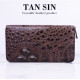 Wallet from 100% genuine crocodile leather long zipper business card holder (TAN SIN) - 1 pc.