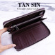 Wallet from 100% genuine crocodile leather long zipper business card holder (TAN SIN) - 1 pc.