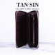 Wallet from 100% genuine crocodile leather long zipper business card holder (TAN SIN) - 1 pc.